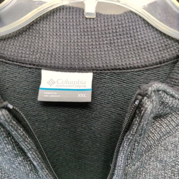 Columbia 1/4 Zip Pullover Fleece Jacket Men's XXL Black Front Kangaroo Pockets - Picture 3 of 10